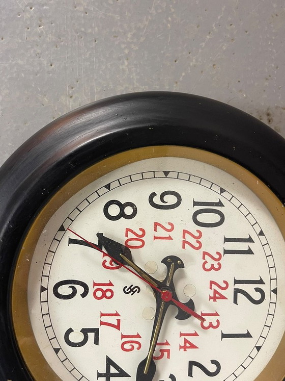 Raro Orologio da parete Bauhaus Siemens Halske 24 ore. Germania, anni '30. Rif. DO2001 – Glass (photo 3 of 15)