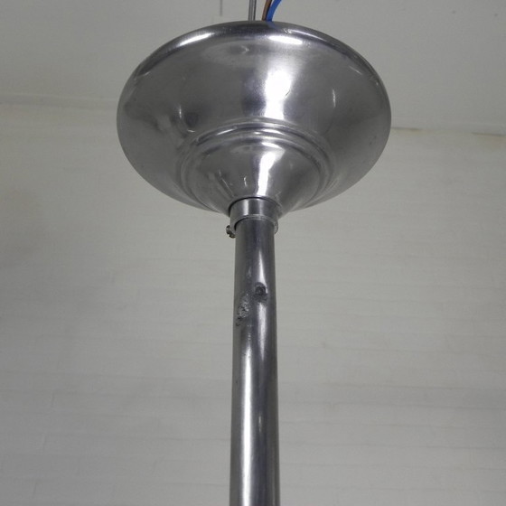 Image 1 of Lampada a sospensione Art Déco con paralume in vetro bianco, anni '30