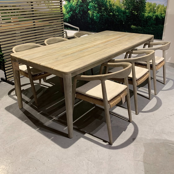 Image 1 of Castle Line Teak Grey tuintafel met tuinstoel (set van 6)