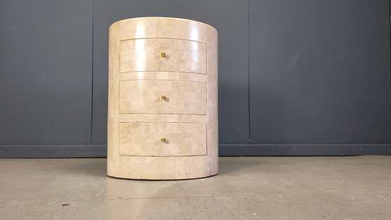 Image 1 of Vintage tessellated stone sideboard chest of drawers by Maitland Smith, 1980s