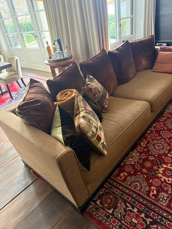 Image 1 of Table d'entrée/table basse ronde en bois massif