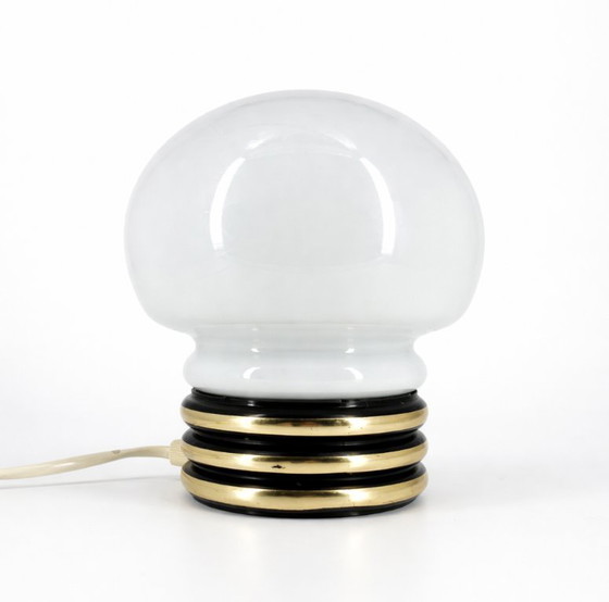 Image 1 of Vintage Mushroom Table Lamp – Opaline Glass – 1970s Space Age Style