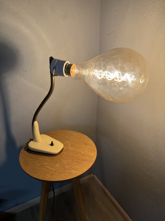 Image 1 of Vintage tafellamp met messing arm