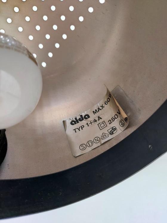 Image 1 of Vintage Space Age ALDA zwarte zwanenhals bureaulamp 