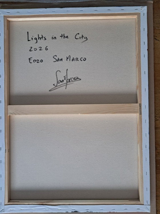 Image 1 of Enzo SAN MARCO - Lights in the City - Artist's painting
