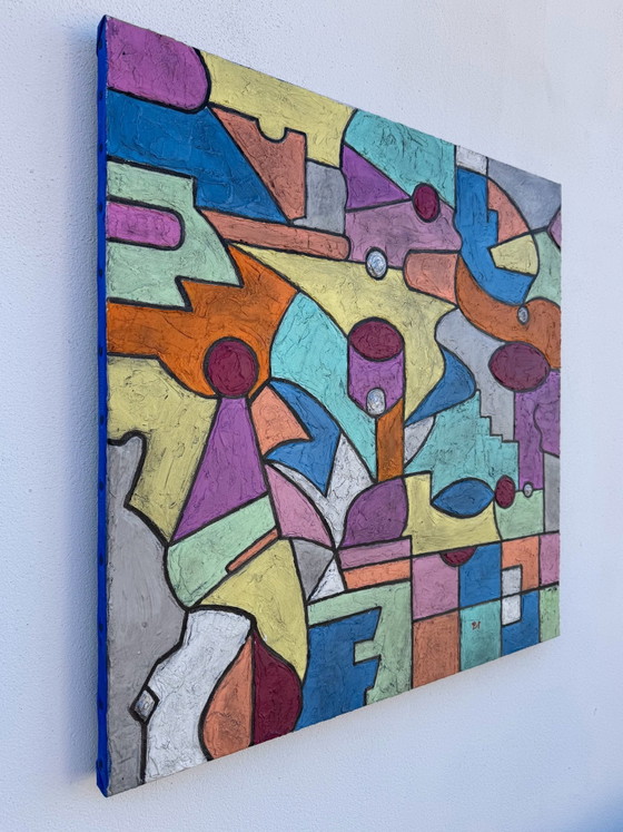 Tableau abstrait géométrique coloré – Peintures et dessins, Toile (photo 8 of 14)