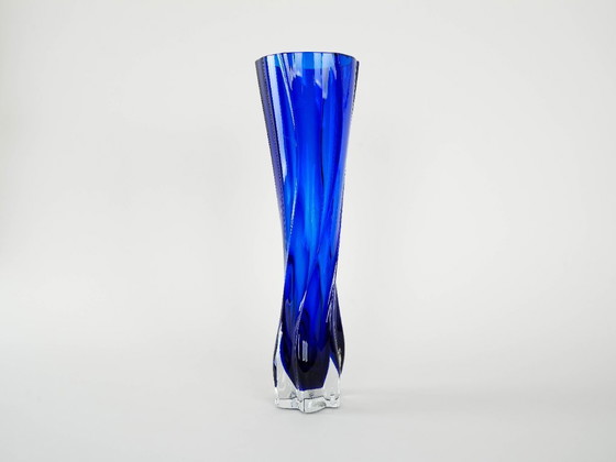 Image 1 of Kobaltblaue Vase, dänisches Design, 1970er Jahre, hergestellt in Dänemark