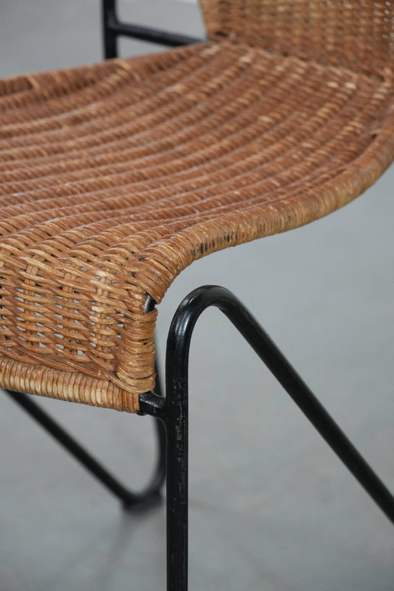 Image 1 of Vintage design chair by Frederick Weinberg with a cast iron frame