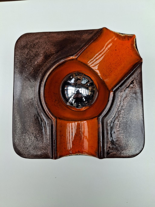 Westdeutsche glasierte Fat Lava-Wandleuchter aus Keramik, hergestellt von Goebel, 1970er Jahre
