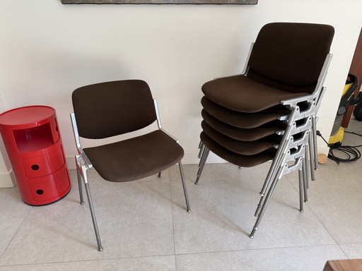 6x Castelli model DSC106 chairs - design Giancarlo Piretti