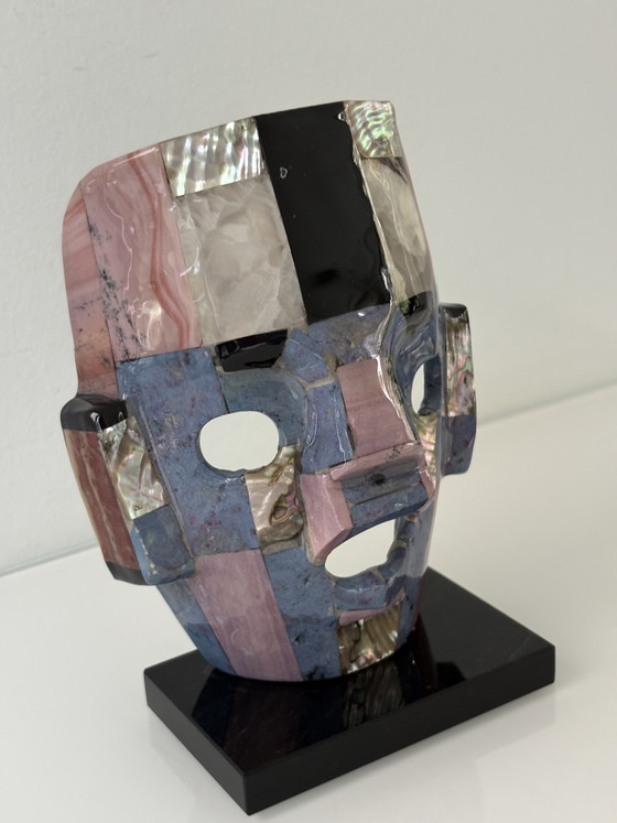 Image 1 of Aztec mask with natural stone