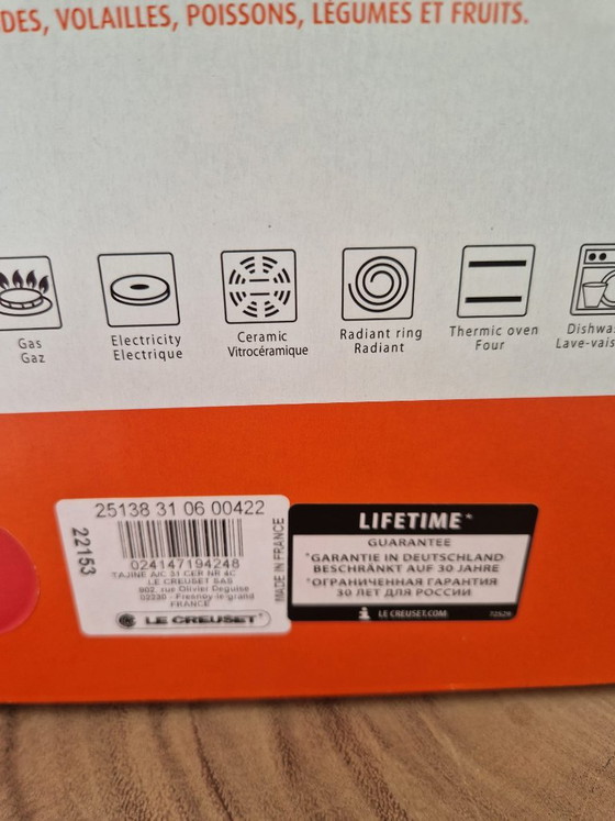 Le Creuset Tajine/Tagine 31 Cm Cerise – Nieuw In Doos – Keukenaccessoires, Cast Iron (photo 6 of 6)