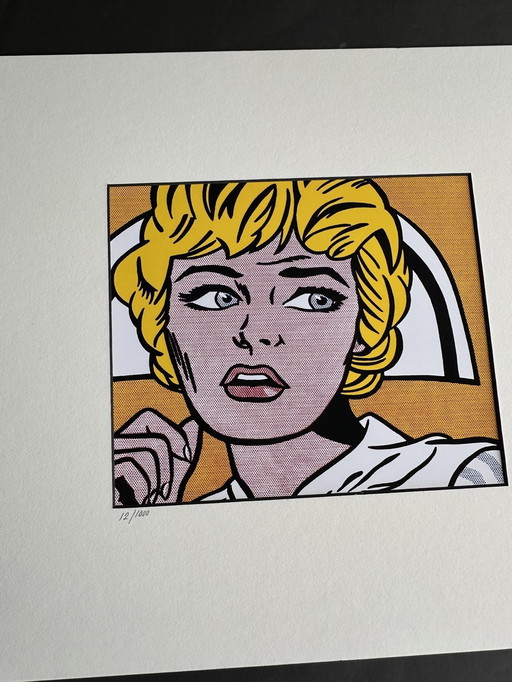 Roy Lichtenstein ( 1923-1997 ) Tirage en parfait état Format du passe-partout : 40 * 40 cm