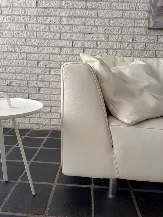 Divano Molinari 3,5 posti, Pelle Bianco Crema – Divani 3 posti, Leather (photo 4 of 5)