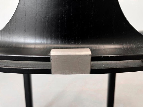 1/4 Augusto Savini Pozzi Chair Black Wood Brass 60s, Dining chairs (photo 11 of 12)