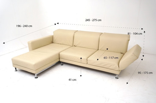 Brühl & Sippold Moule Lounge Sofa Couch Leder beige Multifunktional