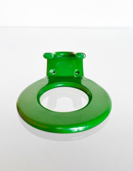 Image 1 of Set di due ganci da parete vintage in metallo verde