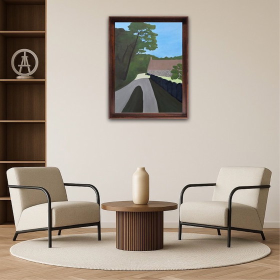 Image 1 of Öl auf bespanntem Keilrahmen. Format 73x54cm. Schwarze amerikanische Kiste.