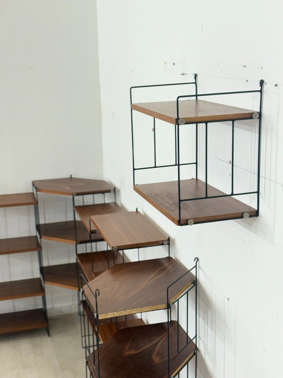 Image 1 of Modulaire wandplank in mid-century stijl - jaren 60 / String Shelf