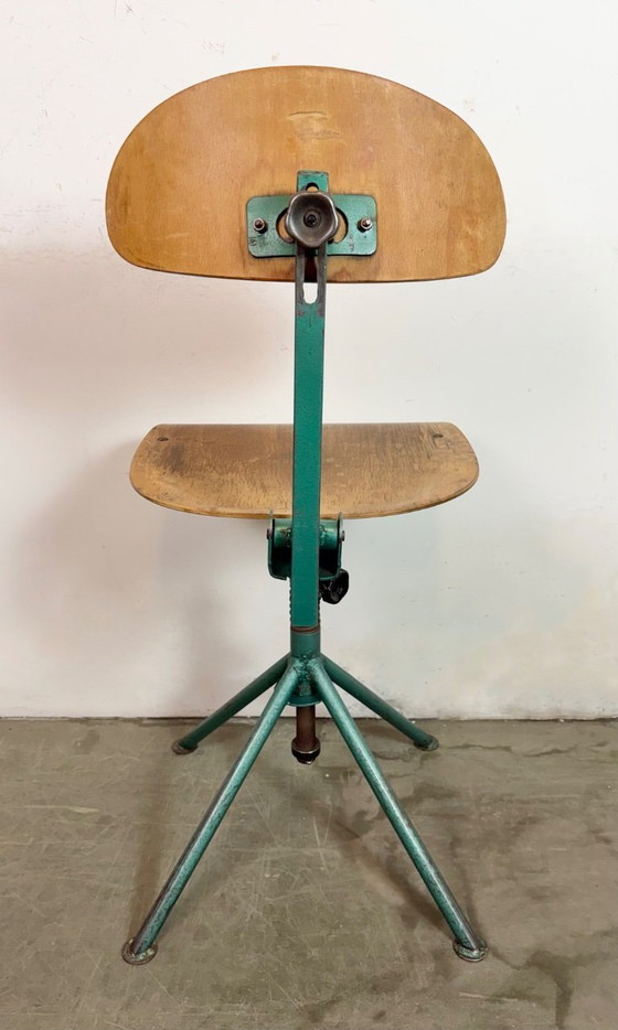 Image 1 of Dark Green Industrial Workshop Chair, 1950s