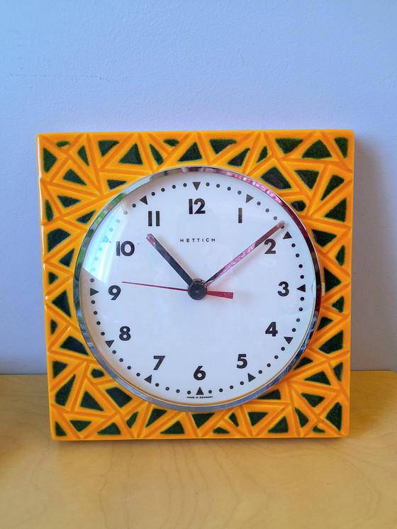 Image 1 of Hettich Ceramic Clock, Memphis 1980