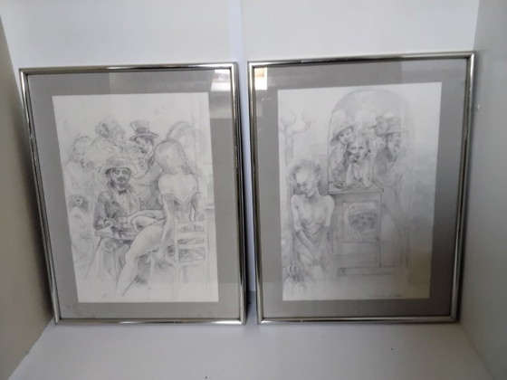 Image 1 of 2 Dibujos a pluma de Henry Toulouse Lautrec