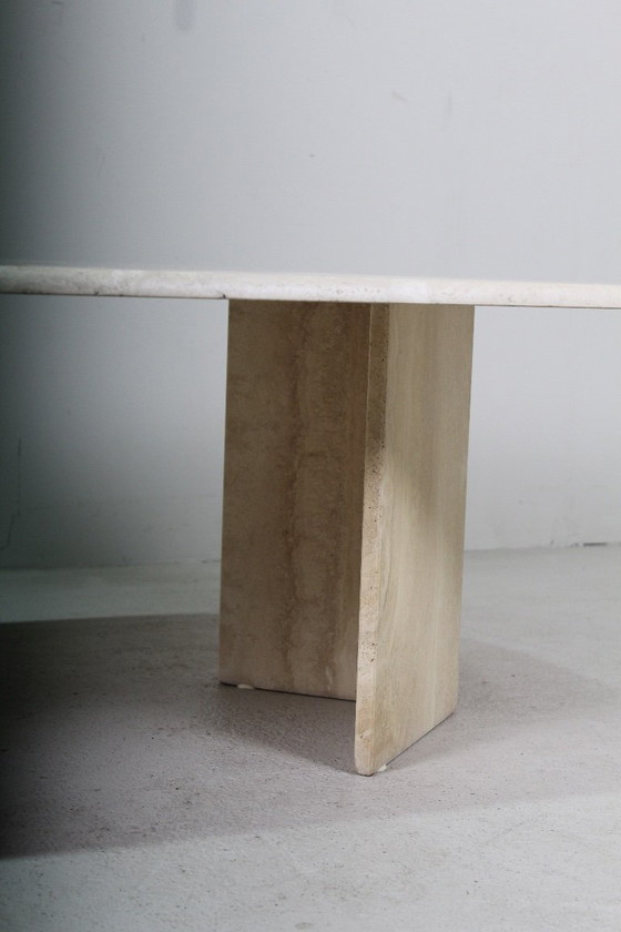 Image 1 of table basse vintage en travertin naturel