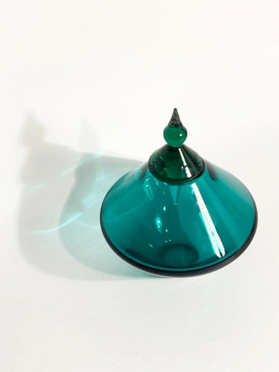 Green Murano Glass Bottle by Alberto Ricci for De Majo, 1993, Decorative Objects, Hedendaags (photo 3 of 7)