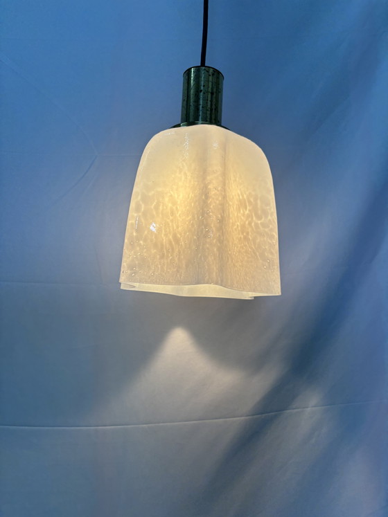 Image 1 of Vintage space age pendant lamp Glashütte Limburg 1970s