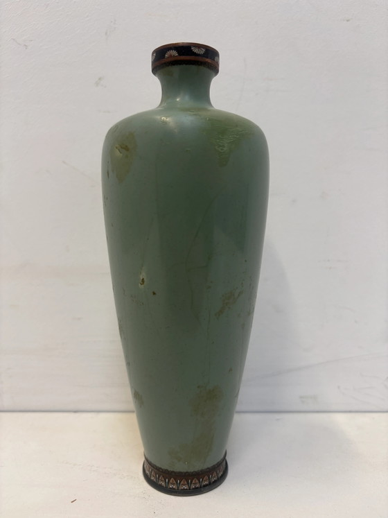 Jarrón Cloisonné Japonés – Período Meiji – Motivo de Pájaro – 19 cm – Jarrones (photo 5 of 9)