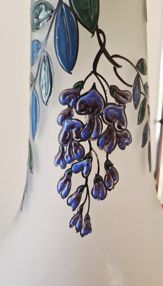 Image 1 of Art Deco Vase signiert Glashütte LEUNE- Auguste HEILIGENSTEIN- 1920