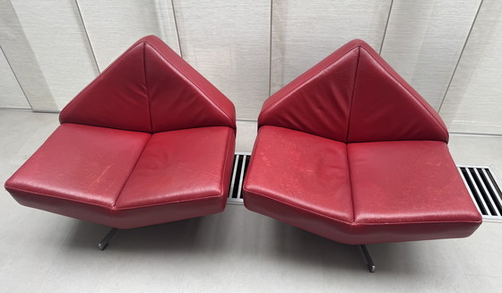 Image 1 of 2 rare edizioni di poltrona girevole di design in pelle Schmieder Brasilia