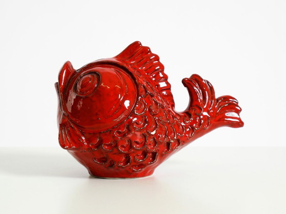 Image 1 of Beautiful 1960s ceramic fish money box by Aldo Londi for Bitossi Italy