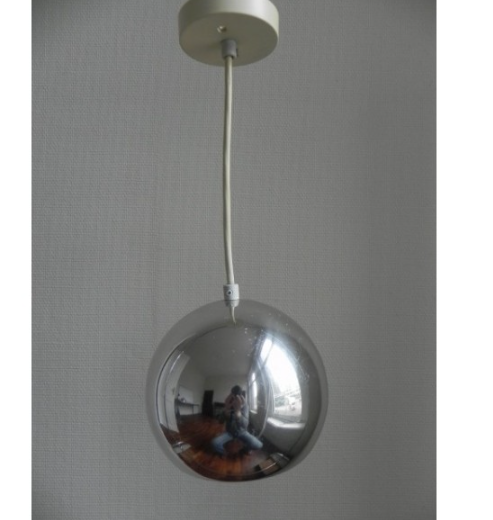 Vintage lamp met verchroomde bol,