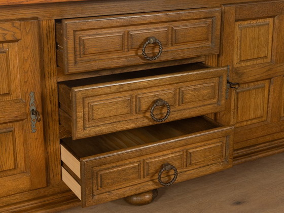 Brutalistisches Sideboard, 1960er Jahre, Holz, Braun (Foto 8 von 9)