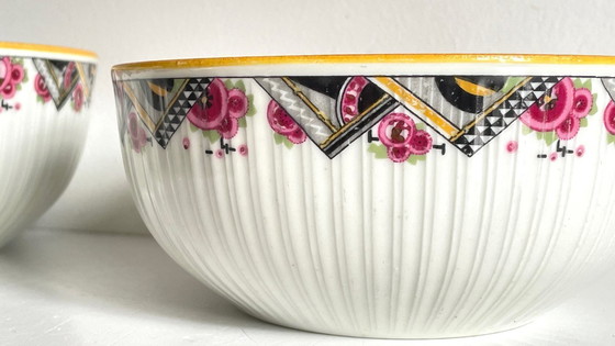 Image 1 of Insalatiere in porcellana MEHUN, decoro Art Déco