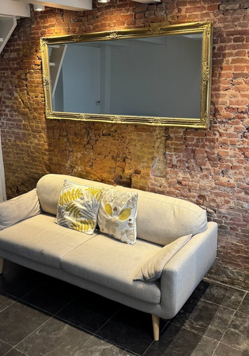 Large gold mirror with a baroque wood frame 