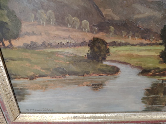 Image 1 of Ölgemälde Signatur B. Neumüller, Landschaft Chiemgau Bayern Deutschland 