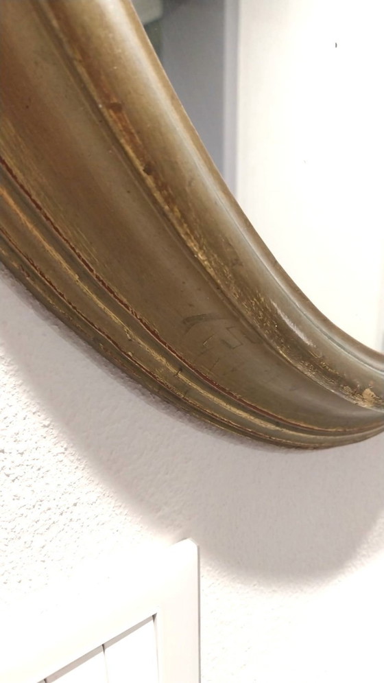 Image 1 of Vintage Oval Gold Mirror 80 cm – Wide Elegant Frame