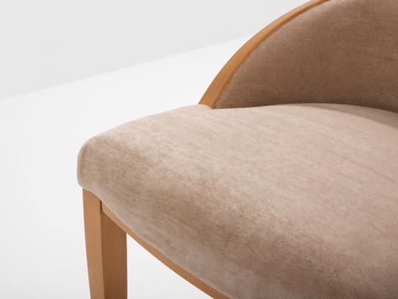 Image 1 of André Arbus sycamore mohair velvet desk or vanity table chair 1934