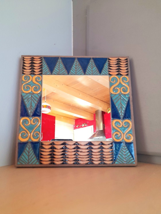 Image 1 of Enameled lava mirror