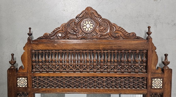 Image 1 of Indian wooden mirror with Moorish shape