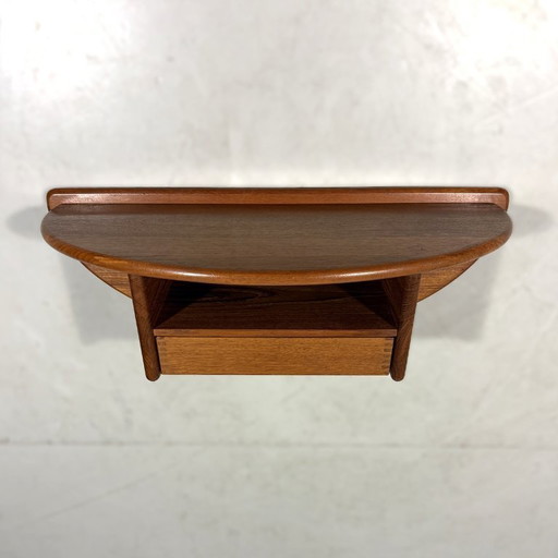 Console murale en teck Kai Kristiansen Vildbjerg Møbelfabrik Danemark années 1960