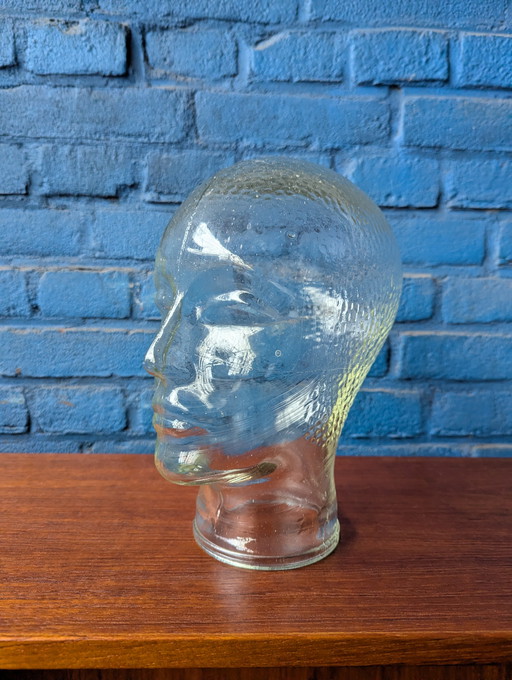 Vintage-Mannequinkopf aus Glas