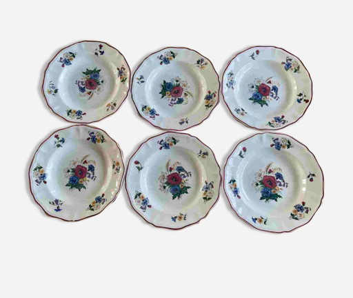 Lot de 6 assiettes Sarreguemines