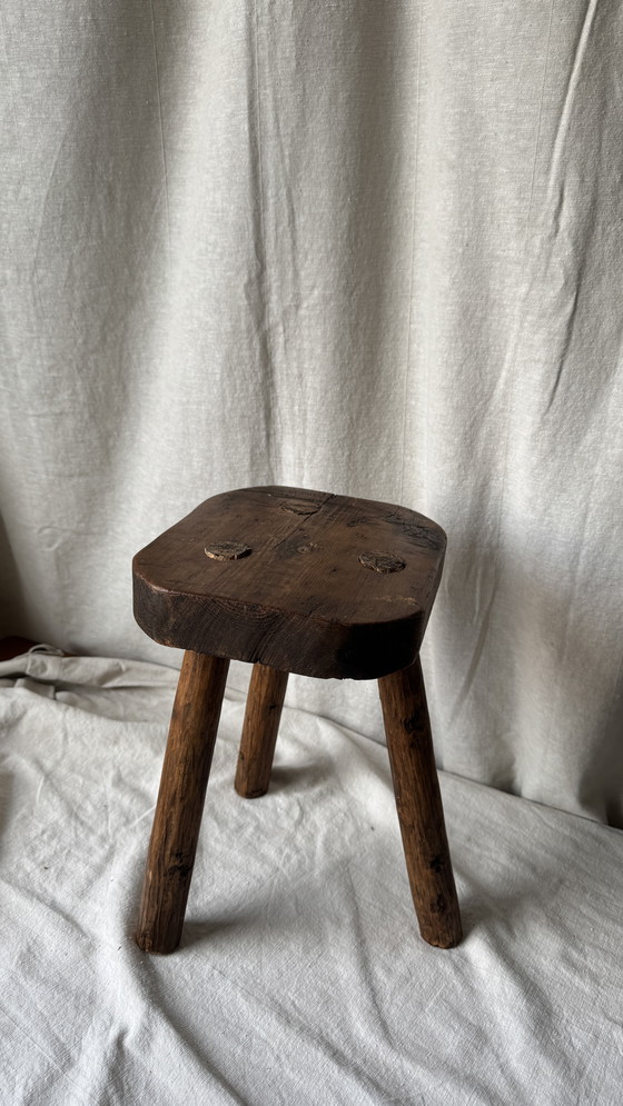 Image 1 of Taburete de ordeño campesino, trípode