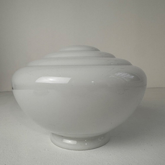 Image 1 of ANTIQUE ART DECO OPALINE PENDANT LIGHT