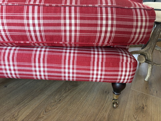 2 englische Sessel mit Rollen, rot kariert – Textile, Wood (photo 10 of 10)