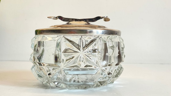 Image 1 of SUCRIER à Pince CRISTAL Vintage