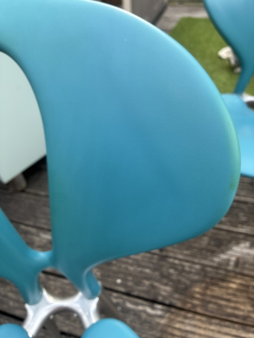Set mit 4 authentischen Ycami Edizioni-Stühlen – eetkamerstoelen, Plastic, Chrome (photo 2 of 5)